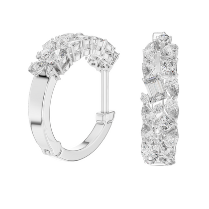 0.403 ct Diamond Hoop Earrings in 18kt, 14kt, 10kt Gold & 925 Silver | Moissanite & Lab-Created Diamonds | VVS-VS Clarity, EF Color | Rose, Yellow, White Gold