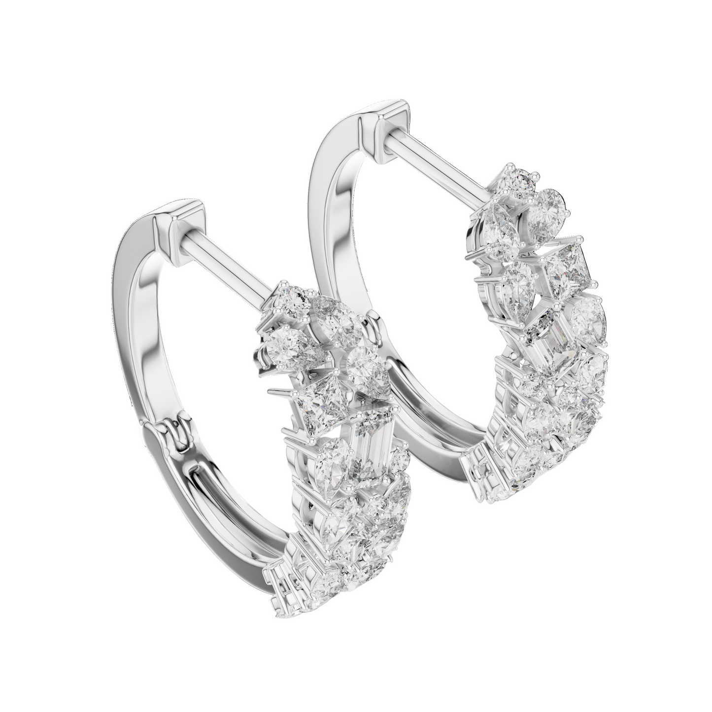 0.403 ct Diamond Hoop Earrings in 18kt, 14kt, 10kt Gold & 925 Silver | Moissanite & Lab-Created Diamonds | VVS-VS Clarity, EF Color | Rose, Yellow, White Gold