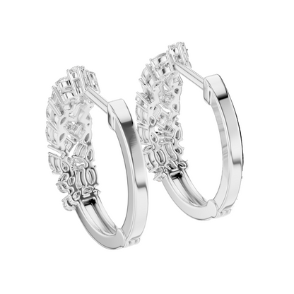0.403 ct Diamond Hoop Earrings in 18kt, 14kt, 10kt Gold & 925 Silver | Moissanite & Lab-Created Diamonds | VVS-VS Clarity, EF Color | Rose, Yellow, White Gold