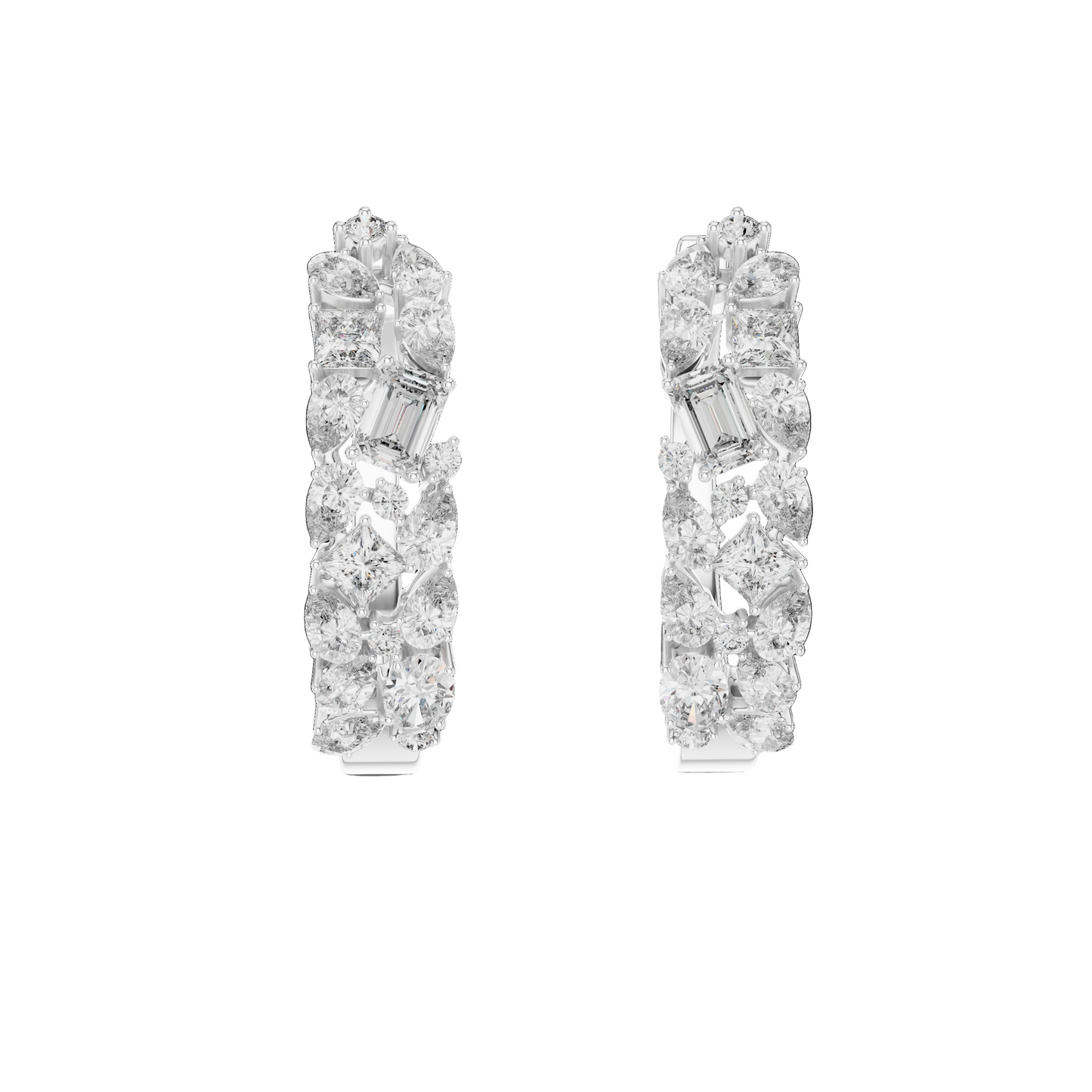 0.403 ct Diamond Hoop Earrings in 18kt, 14kt, 10kt Gold & 925 Silver | Moissanite & Lab-Created Diamonds | VVS-VS Clarity, EF Color | Rose, Yellow, White Gold