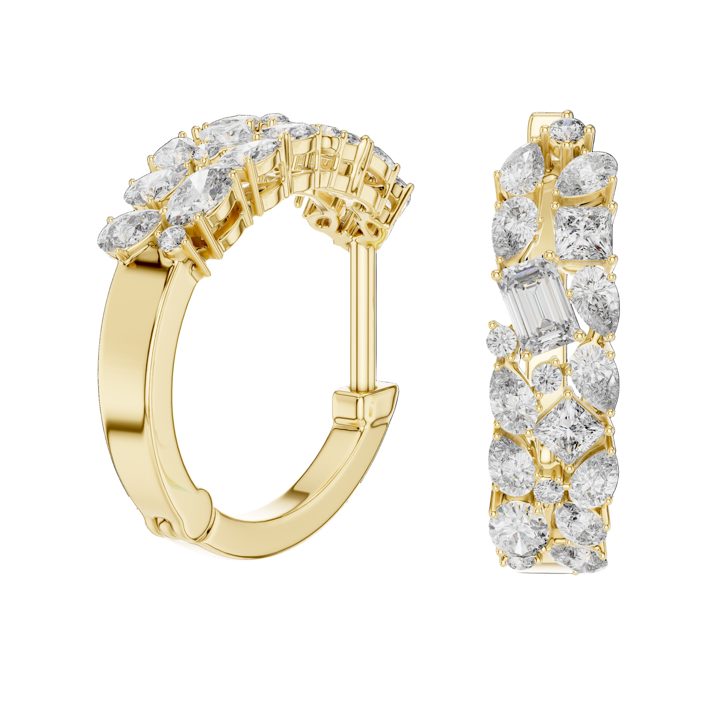0.403 ct Diamond Hoop Earrings in 18kt, 14kt, 10kt Gold & 925 Silver | Moissanite & Lab-Created Diamonds | VVS-VS Clarity, EF Color | Rose, Yellow, White Gold