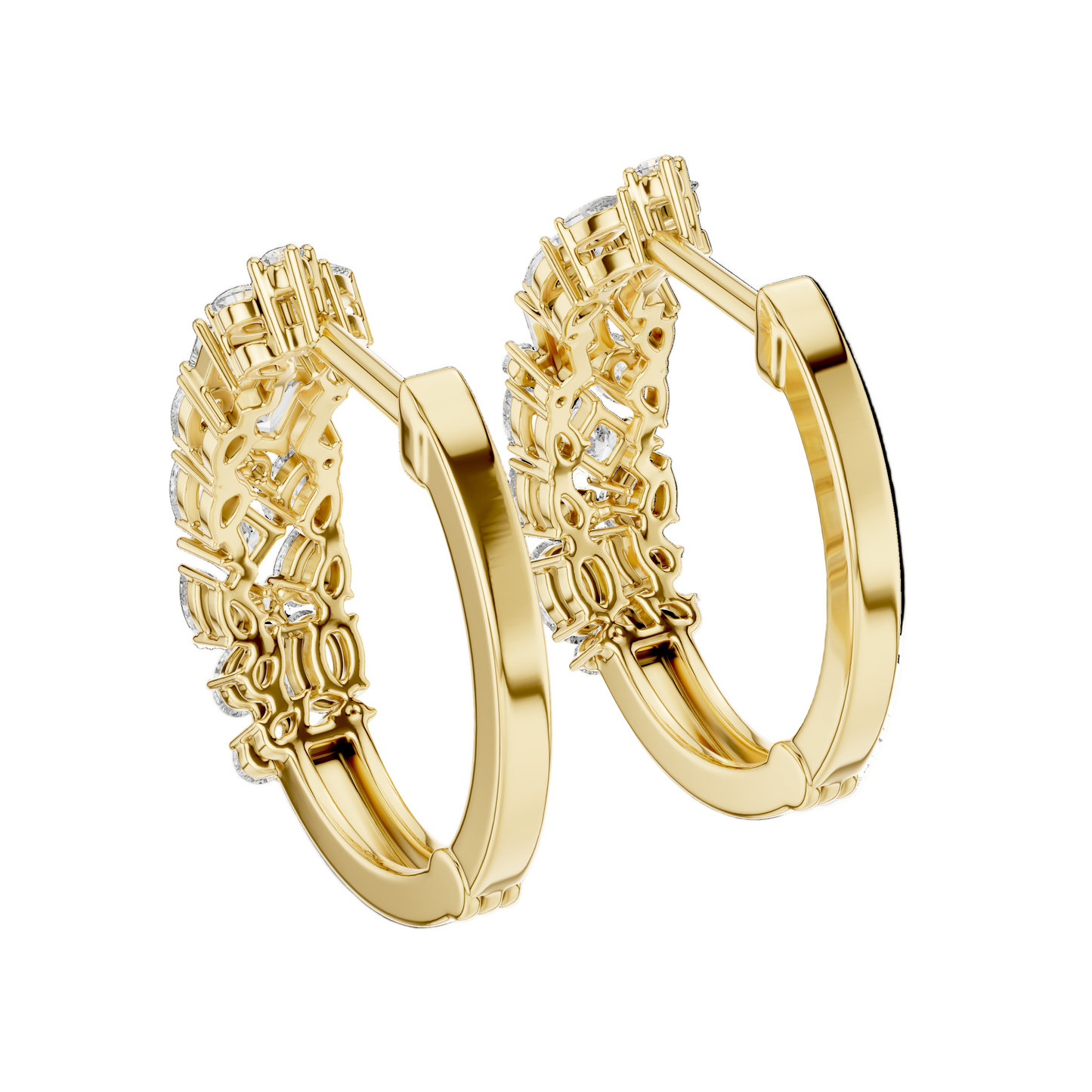 0.403 ct Diamond Hoop Earrings in 18kt, 14kt, 10kt Gold & 925 Silver | Moissanite & Lab-Created Diamonds | VVS-VS Clarity, EF Color | Rose, Yellow, White Gold