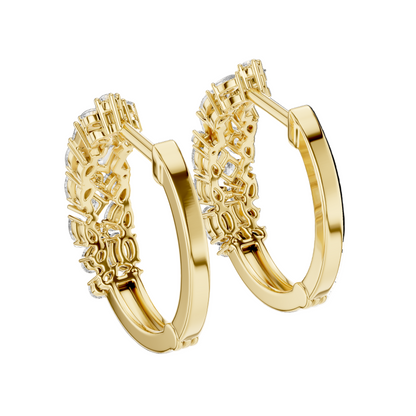 0.403 ct Diamond Hoop Earrings in 18kt, 14kt, 10kt Gold & 925 Silver | Moissanite & Lab-Created Diamonds | VVS-VS Clarity, EF Color | Rose, Yellow, White Gold