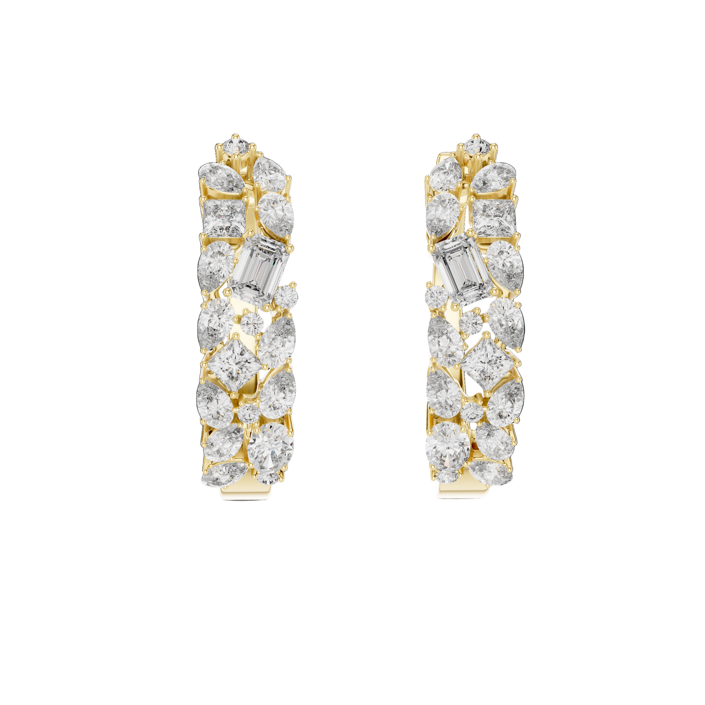 0.403 ct Diamond Hoop Earrings in 18kt, 14kt, 10kt Gold & 925 Silver | Moissanite & Lab-Created Diamonds | VVS-VS Clarity, EF Color | Rose, Yellow, White Gold