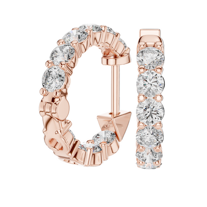 1.6 CT Lab Diamond Hoop Earrings for Women | VVS-VS EF Clarity | 18KT, 14KT, 10KT Gold & 925 Silver | Moissanite & Multiple Gold Options