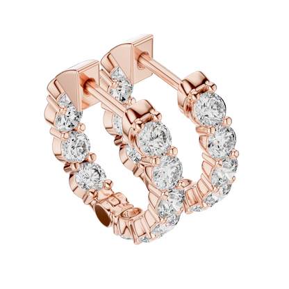 1.6 CT Lab Diamond Hoop Earrings for Women | VVS-VS EF Clarity | 18KT, 14KT, 10KT Gold & 925 Silver | Moissanite & Multiple Gold Options