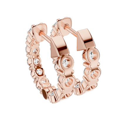 1.6 CT Lab Diamond Hoop Earrings for Women | VVS-VS EF Clarity | 18KT, 14KT, 10KT Gold & 925 Silver | Moissanite & Multiple Gold Options