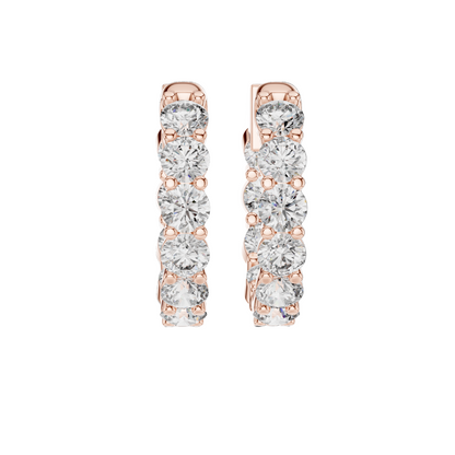 1.6 CT Lab Diamond Hoop Earrings for Women | VVS-VS EF Clarity | 18KT, 14KT, 10KT Gold & 925 Silver | Moissanite & Multiple Gold Options