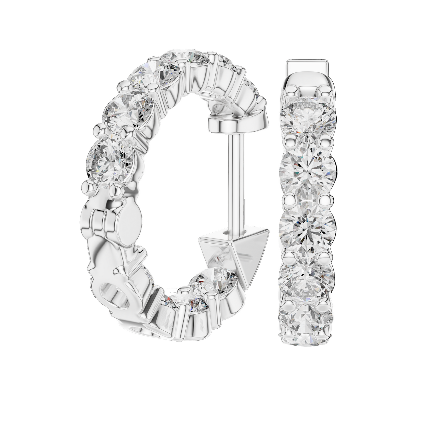 1.6 CT Lab Diamond Hoop Earrings for Women | VVS-VS EF Clarity | 18KT, 14KT, 10KT Gold & 925 Silver | Moissanite & Multiple Gold Options