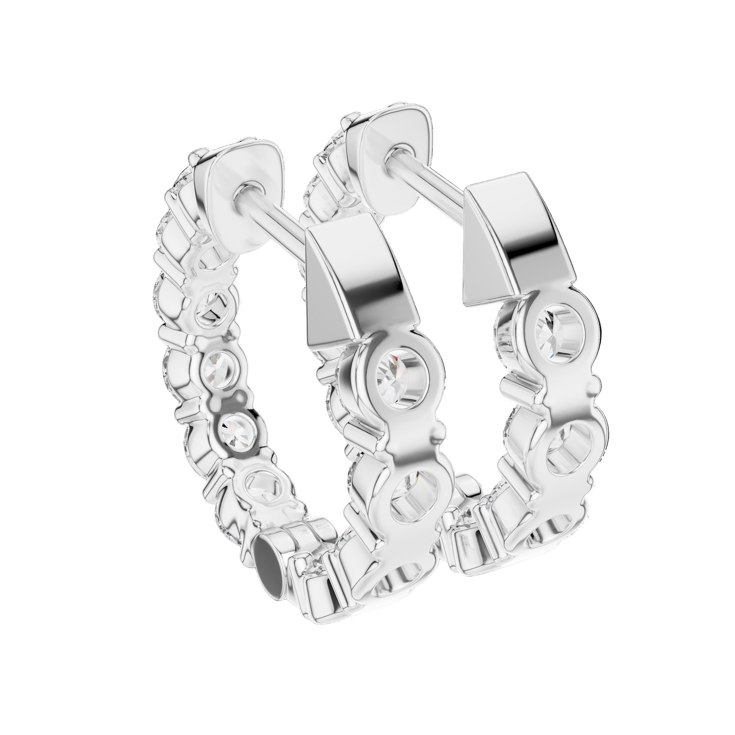 1.6 CT Lab Diamond Hoop Earrings for Women | VVS-VS EF Clarity | 18KT, 14KT, 10KT Gold & 925 Silver | Moissanite & Multiple Gold Options