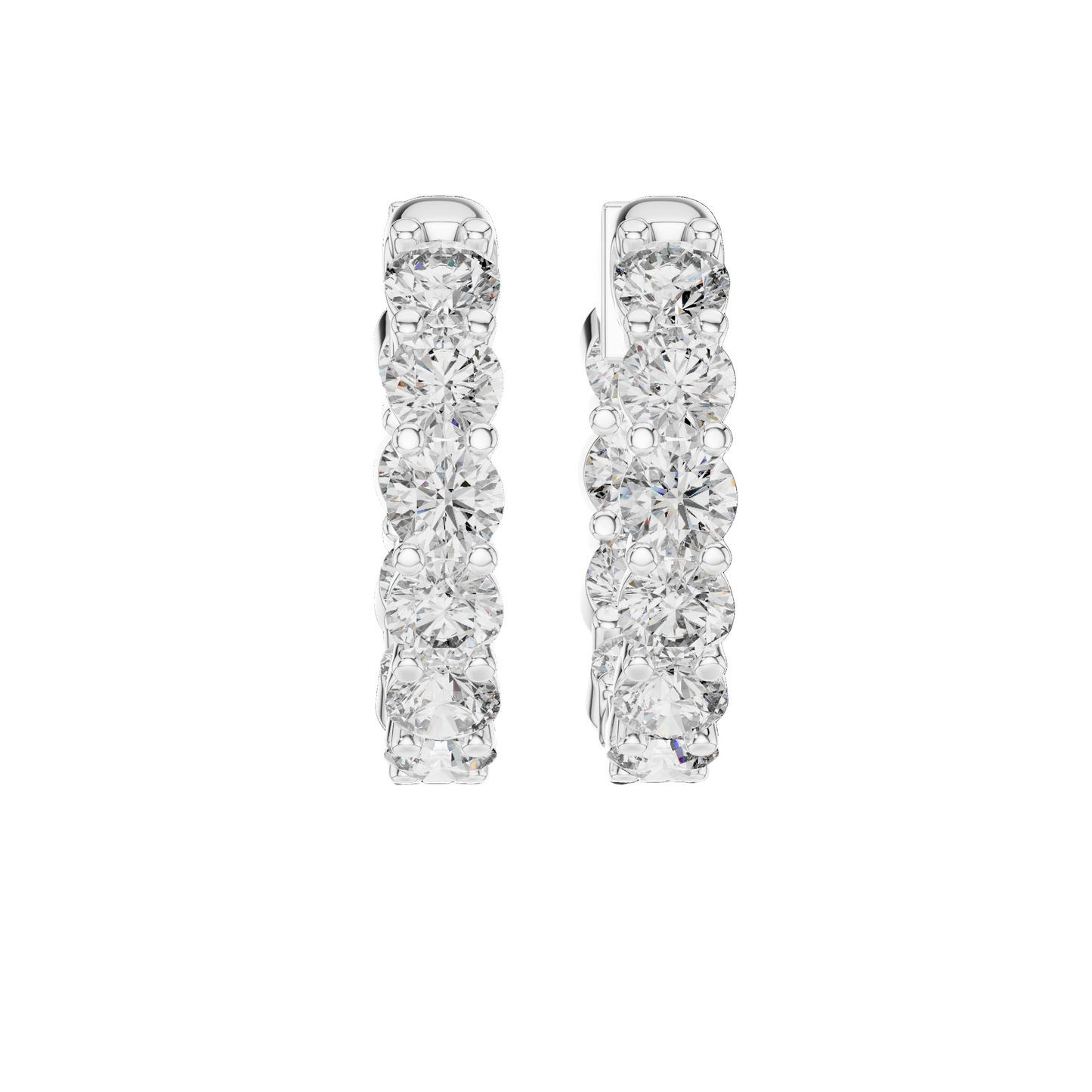 1.6 CT Lab Diamond Hoop Earrings for Women | VVS-VS EF Clarity | 18KT, 14KT, 10KT Gold & 925 Silver | Moissanite & Multiple Gold Options