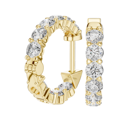 1.6 CT Lab Diamond Hoop Earrings for Women | VVS-VS EF Clarity | 18KT, 14KT, 10KT Gold & 925 Silver | Moissanite & Multiple Gold Options