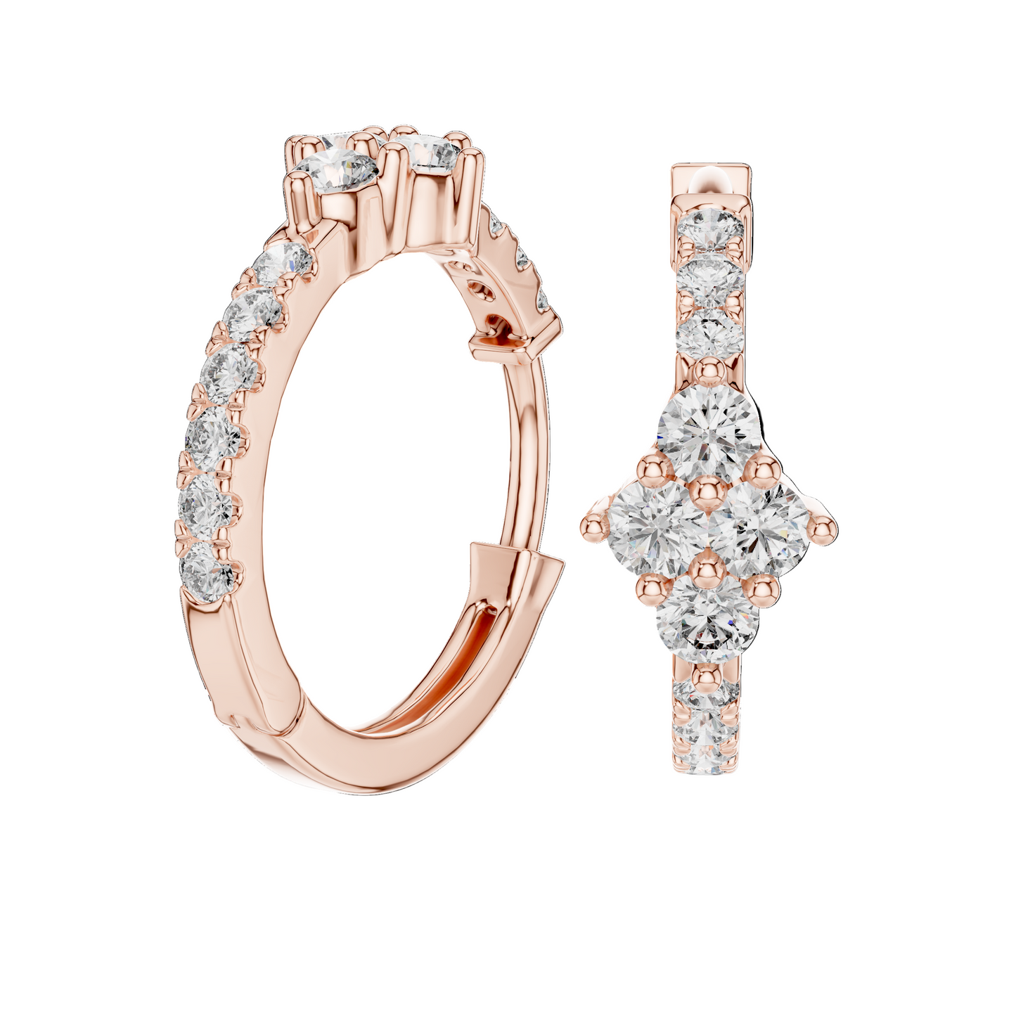 0.536 CT Lab-Grown Diamond Hoop Earrings for Women | VVS-VS EF Clarity | 18KT, 14KT, 10KT Gold & 925 Silver | Moissanite Options Available