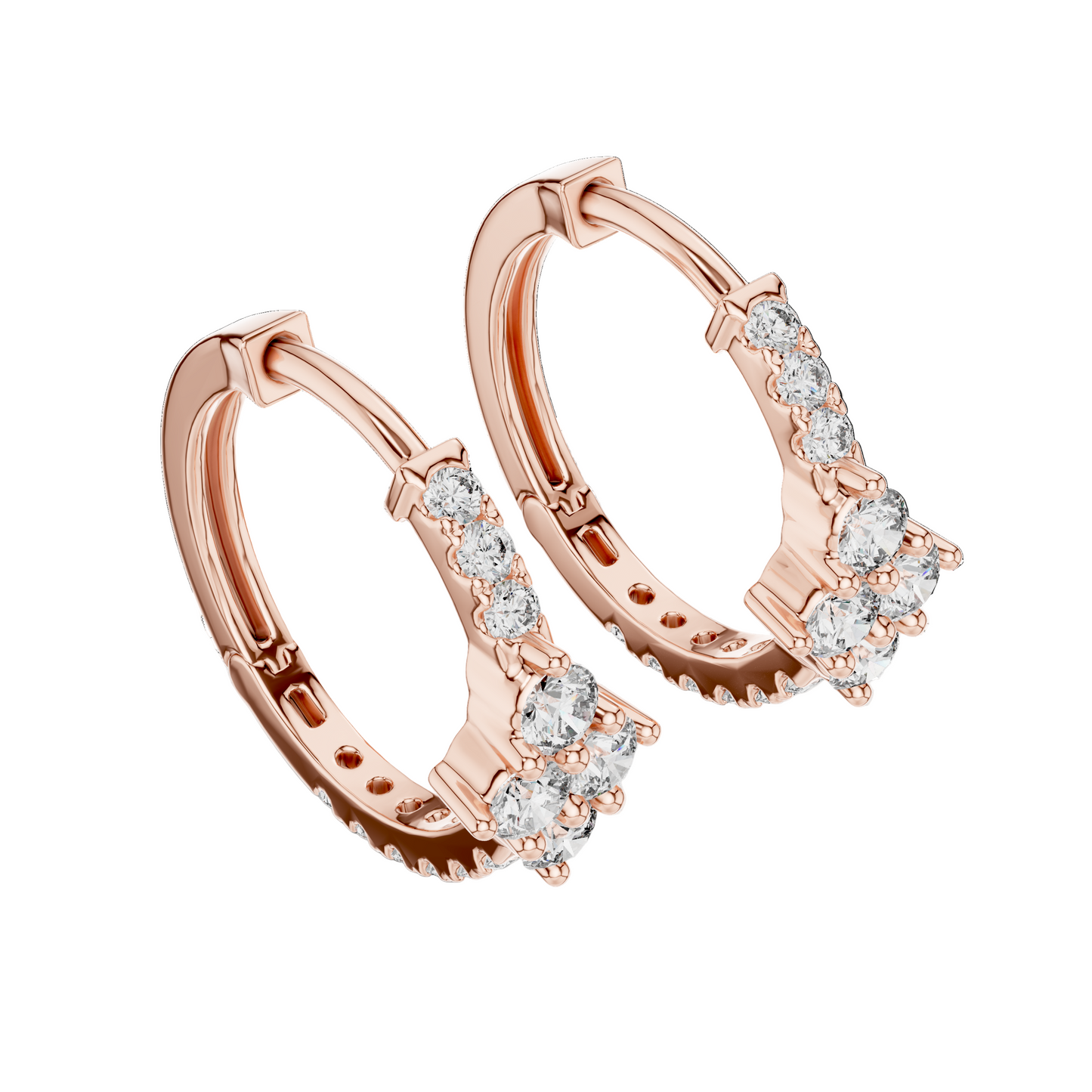 0.536 CT Lab-Grown Diamond Hoop Earrings for Women | VVS-VS EF Clarity | 18KT, 14KT, 10KT Gold & 925 Silver | Moissanite Options Available