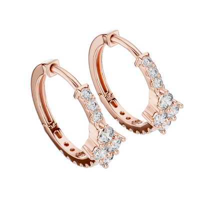 0.536 CT Lab-Grown Diamond Hoop Earrings for Women | VVS-VS EF Clarity | 18KT, 14KT, 10KT Gold & 925 Silver | Moissanite Options Available