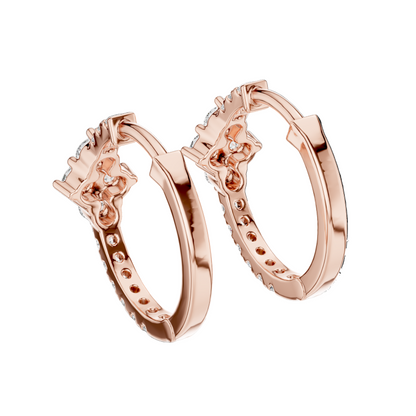 0.536 CT Lab-Grown Diamond Hoop Earrings for Women | VVS-VS EF Clarity | 18KT, 14KT, 10KT Gold & 925 Silver | Moissanite Options Available