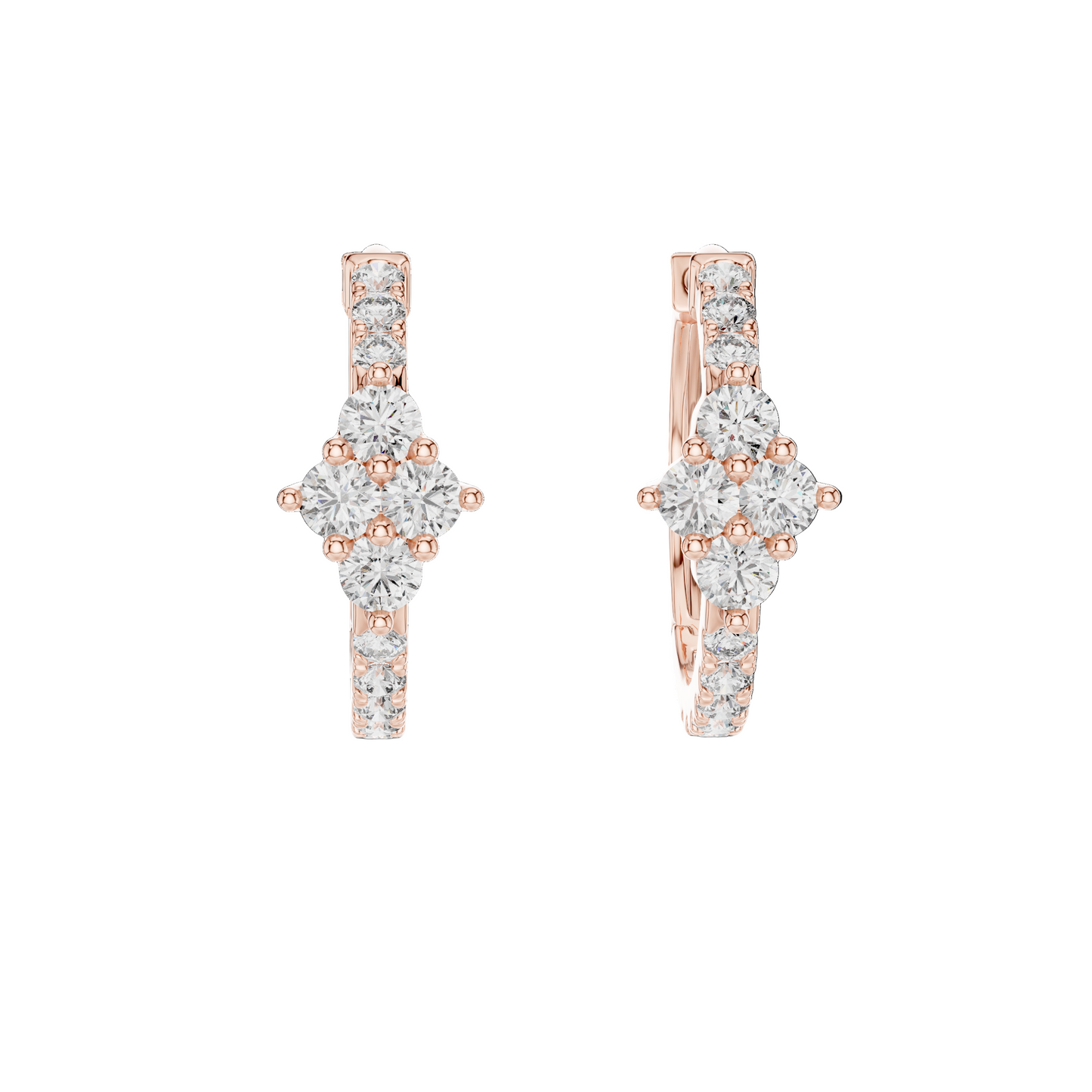 0.536 CT Lab-Grown Diamond Hoop Earrings for Women | VVS-VS EF Clarity | 18KT, 14KT, 10KT Gold & 925 Silver | Moissanite Options Available