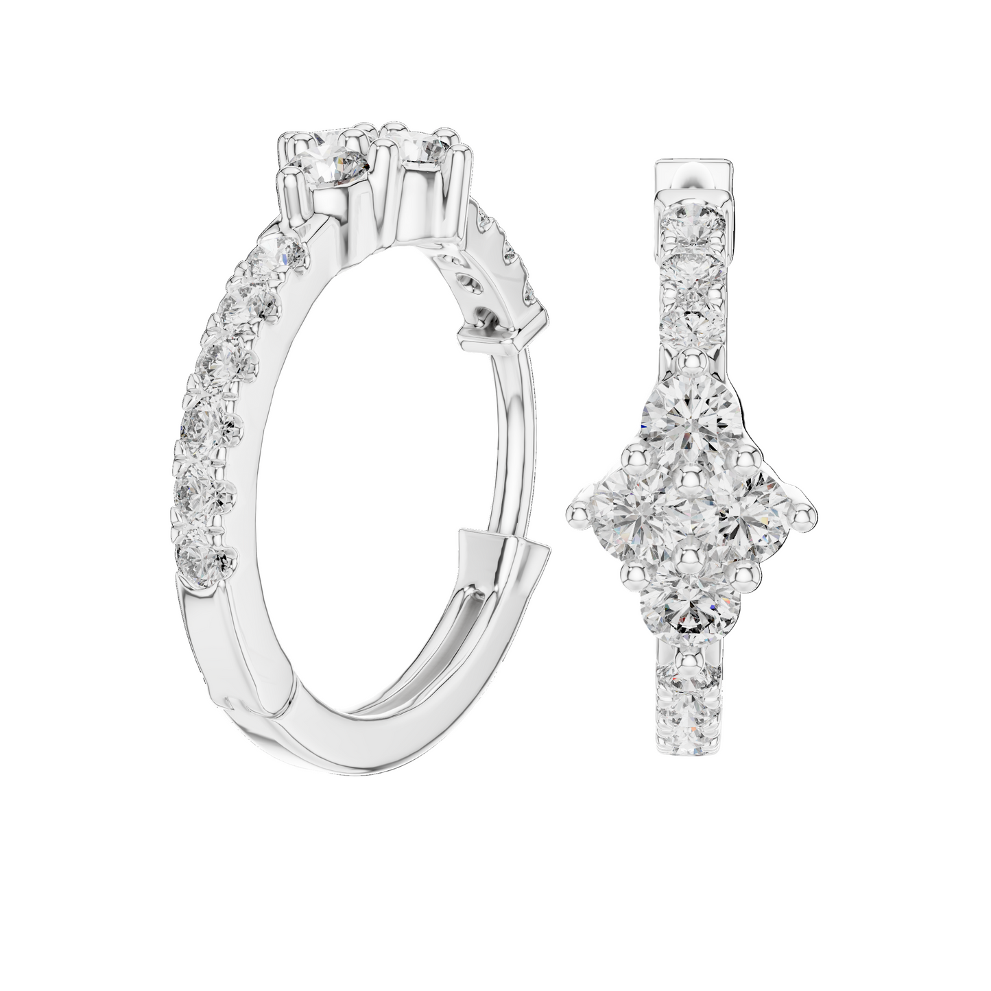 0.536 CT Lab-Grown Diamond Hoop Earrings for Women | VVS-VS EF Clarity | 18KT, 14KT, 10KT Gold & 925 Silver | Moissanite Options Available