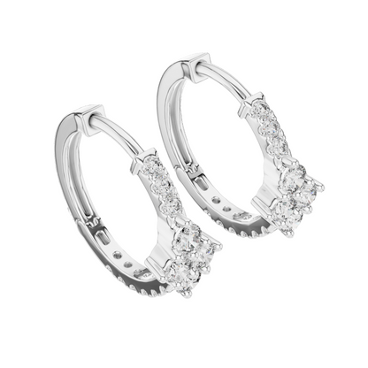 0.536 CT Lab-Grown Diamond Hoop Earrings for Women | VVS-VS EF Clarity | 18KT, 14KT, 10KT Gold & 925 Silver | Moissanite Options Available