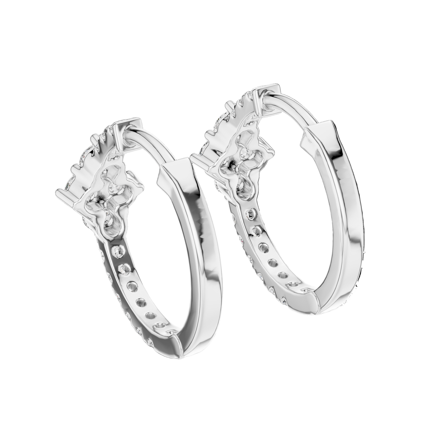 0.536 CT Lab-Grown Diamond Hoop Earrings for Women | VVS-VS EF Clarity | 18KT, 14KT, 10KT Gold & 925 Silver | Moissanite Options Available