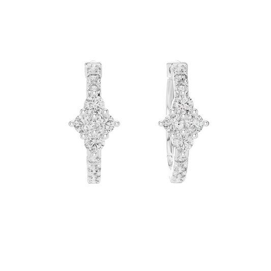 0.536 CT Lab-Grown Diamond Hoop Earrings for Women | VVS-VS EF Clarity | 18KT, 14KT, 10KT Gold & 925 Silver | Moissanite Options Available