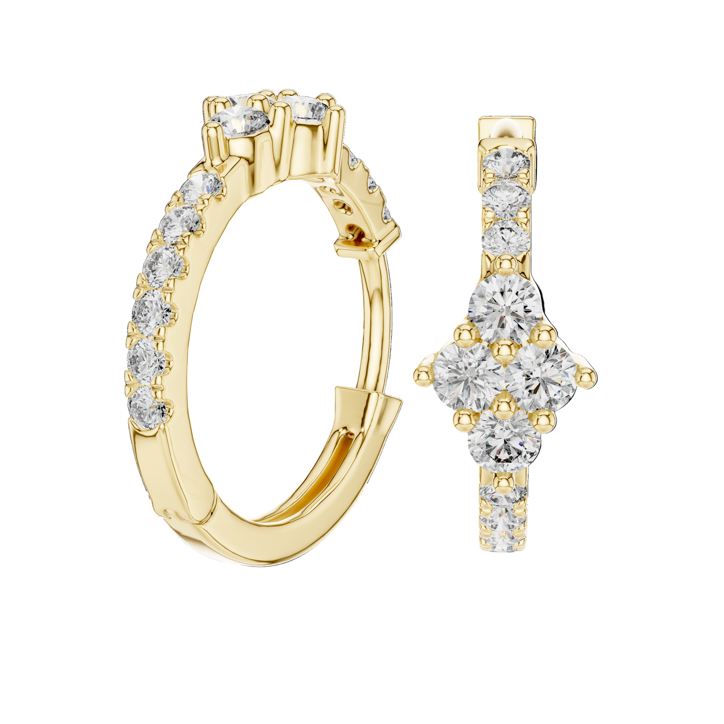 0.536 CT Lab-Grown Diamond Hoop Earrings for Women | VVS-VS EF Clarity | 18KT, 14KT, 10KT Gold & 925 Silver | Moissanite Options Available