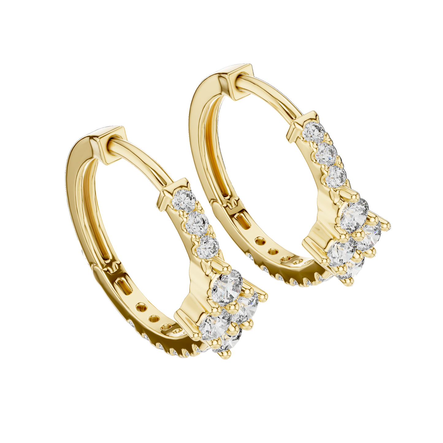 0.536 CT Lab-Grown Diamond Hoop Earrings for Women | VVS-VS EF Clarity | 18KT, 14KT, 10KT Gold & 925 Silver | Moissanite Options Available