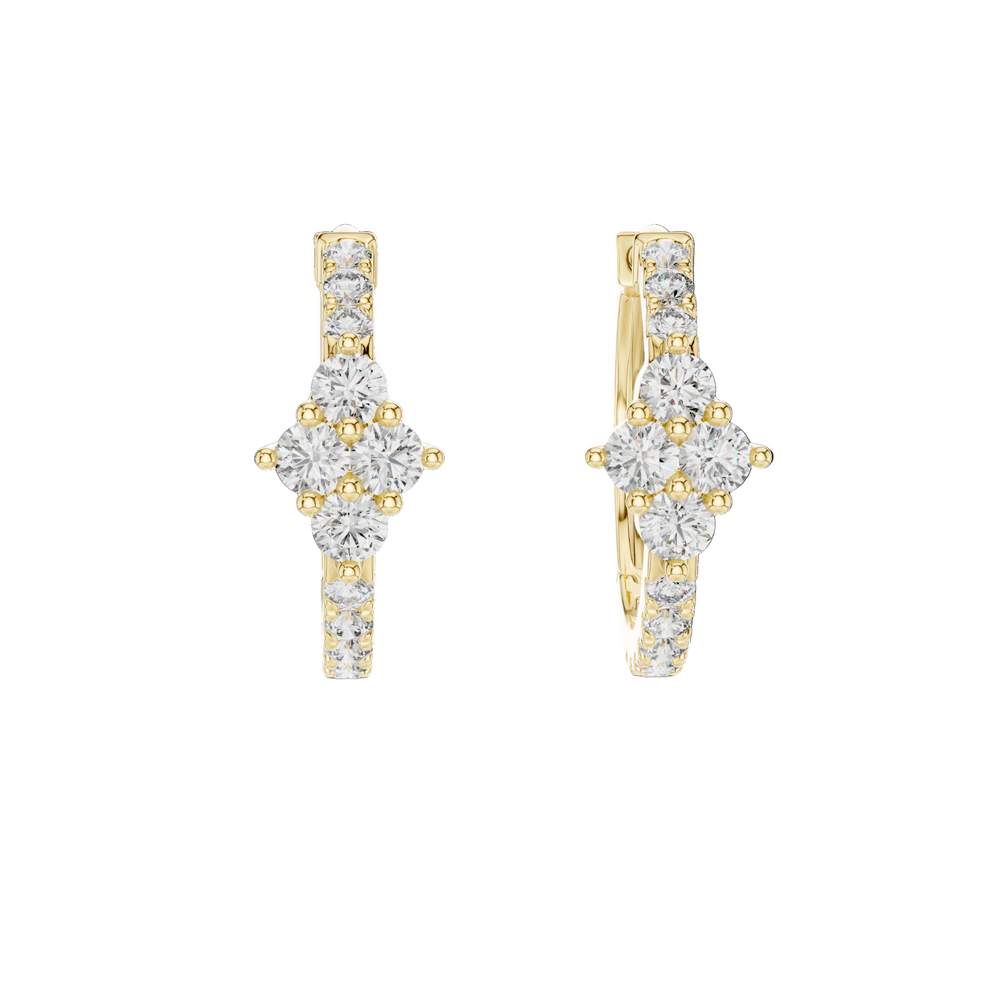 0.536 CT Lab-Grown Diamond Hoop Earrings for Women | VVS-VS EF Clarity | 18KT, 14KT, 10KT Gold & 925 Silver | Moissanite Options Available