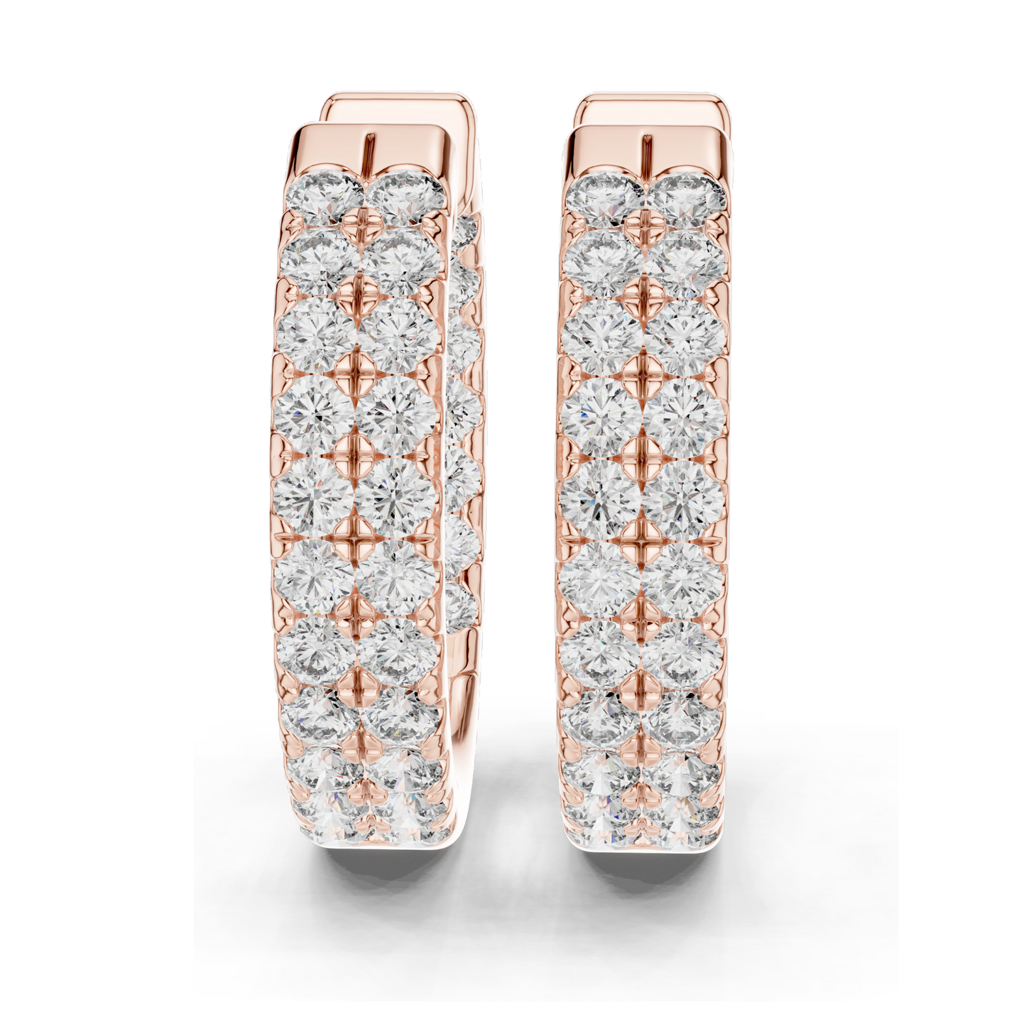 0.72 CT Lab Diamond Hoop Earrings | VVS-VS Clarity, EF Color | 18KT, 14KT, 10KT Gold & 925 Silver | Rose, Yellow, White Gold | Luxury Fine Jewelry