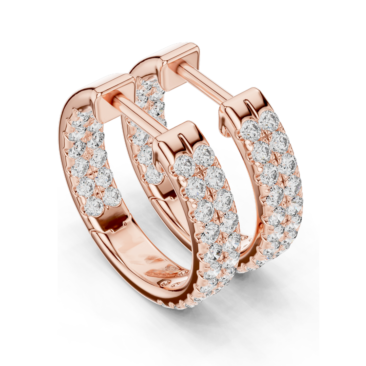 0.72 CT Lab Diamond Hoop Earrings | VVS-VS Clarity, EF Color | 18KT, 14KT, 10KT Gold & 925 Silver | Rose, Yellow, White Gold | Luxury Fine Jewelry