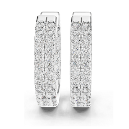 0.72 CT Lab Diamond Hoop Earrings | VVS-VS Clarity, EF Color | 18KT, 14KT, 10KT Gold & 925 Silver | Rose, Yellow, White Gold | Luxury Fine Jewelry