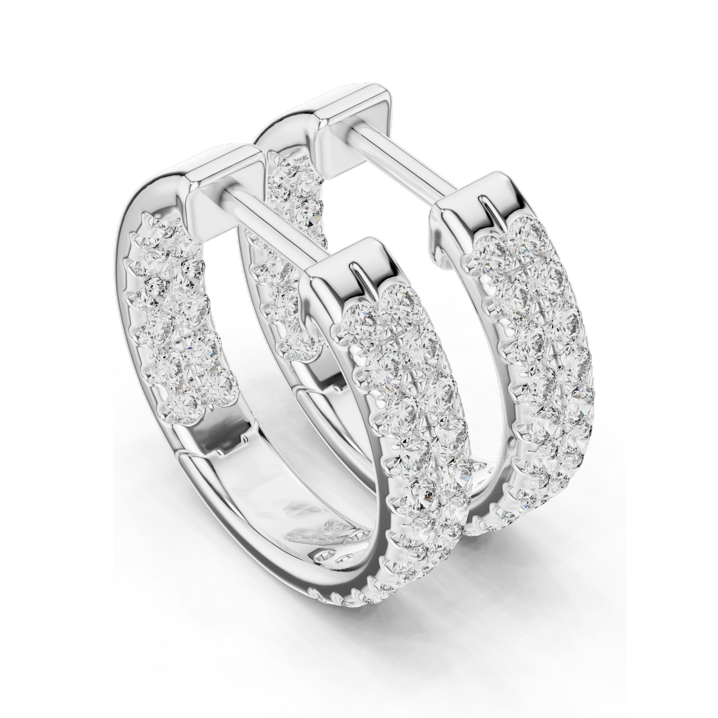 0.72 CT Lab Diamond Hoop Earrings | VVS-VS Clarity, EF Color | 18KT, 14KT, 10KT Gold & 925 Silver | Rose, Yellow, White Gold | Luxury Fine Jewelry
