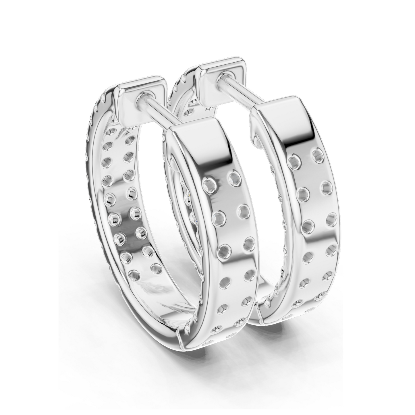0.72 CT Lab Diamond Hoop Earrings | VVS-VS Clarity, EF Color | 18KT, 14KT, 10KT Gold & 925 Silver | Rose, Yellow, White Gold | Luxury Fine Jewelry