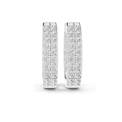 0.72 CT Lab Diamond Hoop Earrings | VVS-VS Clarity, EF Color | 18KT, 14KT, 10KT Gold & 925 Silver | Rose, Yellow, White Gold | Luxury Fine Jewelry