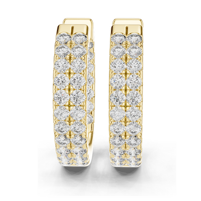 0.72 CT Lab Diamond Hoop Earrings | VVS-VS Clarity, EF Color | 18KT, 14KT, 10KT Gold & 925 Silver | Rose, Yellow, White Gold | Luxury Fine Jewelry