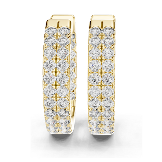 0.72 CT Lab Diamond Hoop Earrings | VVS-VS Clarity, EF Color | 18KT, 14KT, 10KT Gold & 925 Silver | Rose, Yellow, White Gold | Luxury Fine Jewelry
