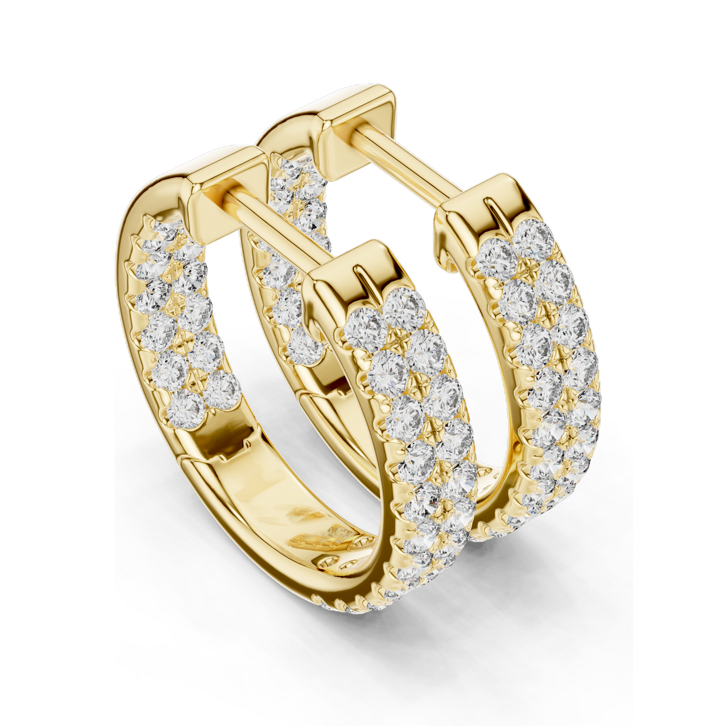 0.72 CT Lab Diamond Hoop Earrings | VVS-VS Clarity, EF Color | 18KT, 14KT, 10KT Gold & 925 Silver | Rose, Yellow, White Gold | Luxury Fine Jewelry