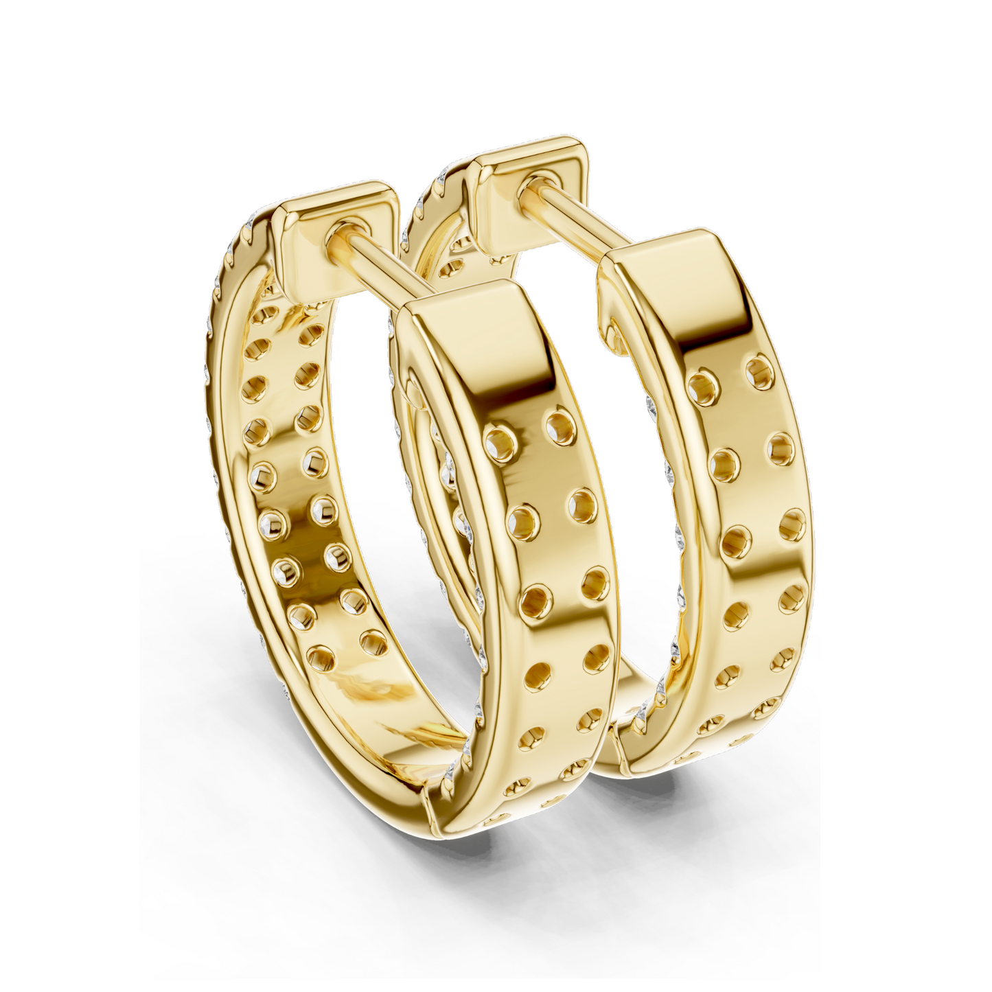 0.72 CT Lab Diamond Hoop Earrings | VVS-VS Clarity, EF Color | 18KT, 14KT, 10KT Gold & 925 Silver | Rose, Yellow, White Gold | Luxury Fine Jewelry