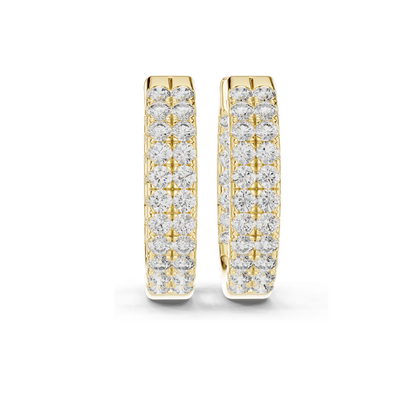 0.72 CT Lab Diamond Hoop Earrings | VVS-VS Clarity, EF Color | 18KT, 14KT, 10KT Gold & 925 Silver | Rose, Yellow, White Gold | Luxury Fine Jewelry
