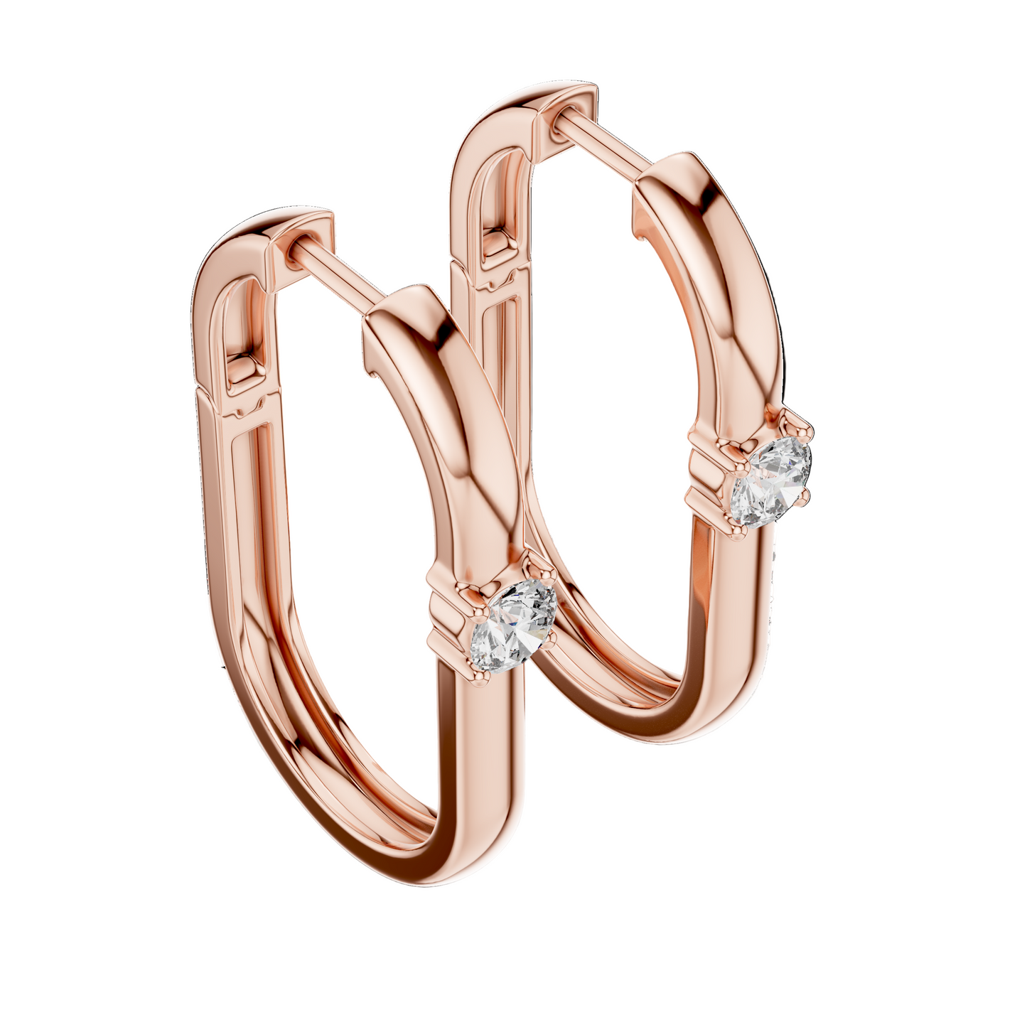 0.195 CT Lab Diamond Hoop Earrings | Round Brilliant Cut VVS-VS EF | 18KT, 14KT, 10KT Gold & 925 Silver | Rose, Yellow, White Gold & Moissanite Options