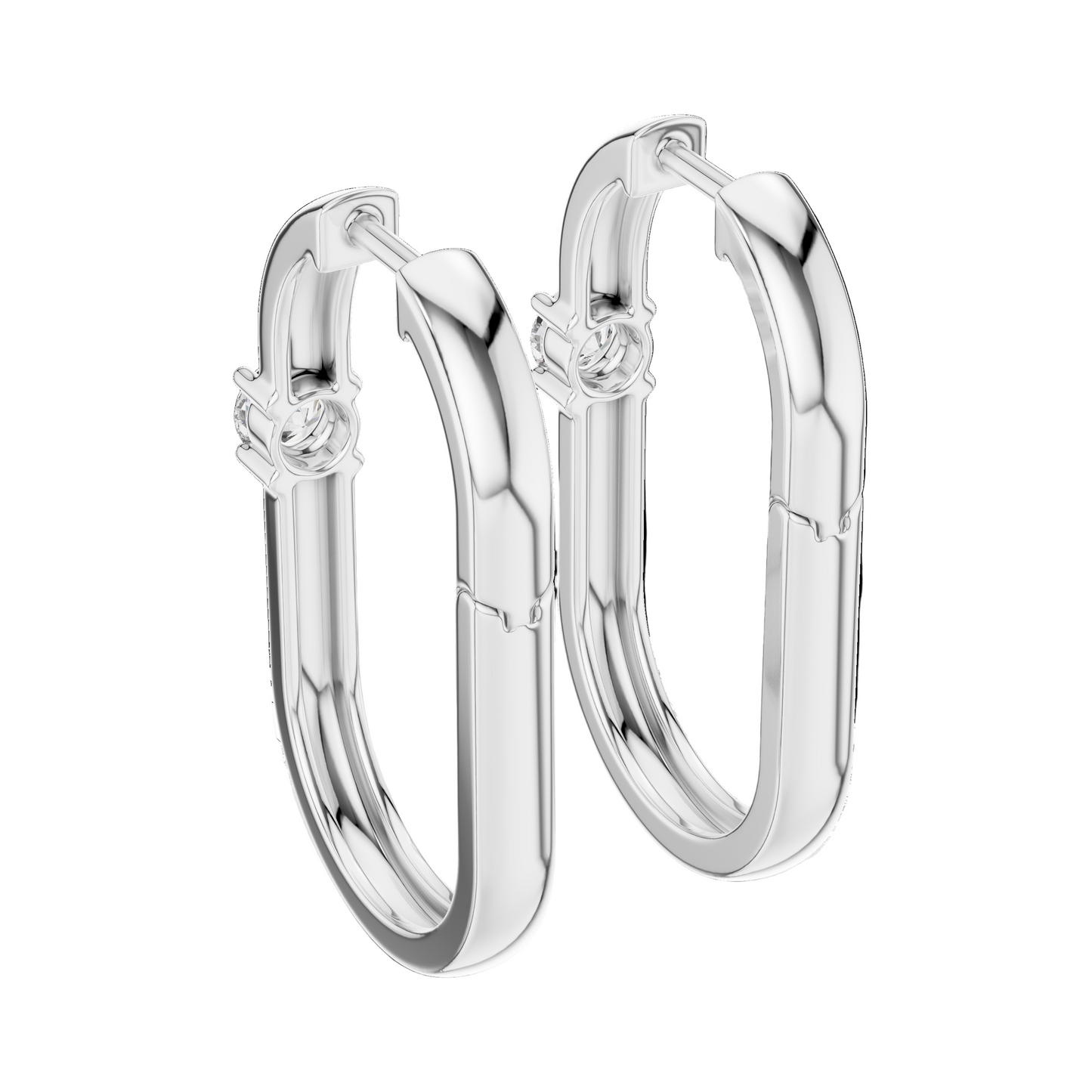 0.195 CT Lab Diamond Hoop Earrings | Round Brilliant Cut VVS-VS EF | 18KT, 14KT, 10KT Gold & 925 Silver | Rose, Yellow, White Gold & Moissanite Options