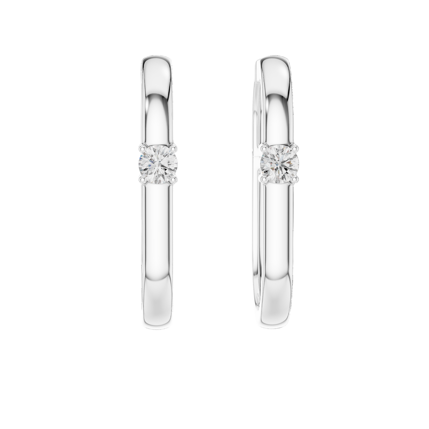 0.195 CT Lab Diamond Hoop Earrings | Round Brilliant Cut VVS-VS EF | 18KT, 14KT, 10KT Gold & 925 Silver | Rose, Yellow, White Gold & Moissanite Options