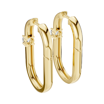 0.195 CT Lab Diamond Hoop Earrings | Round Brilliant Cut VVS-VS EF | 18KT, 14KT, 10KT Gold & 925 Silver | Rose, Yellow, White Gold & Moissanite Options