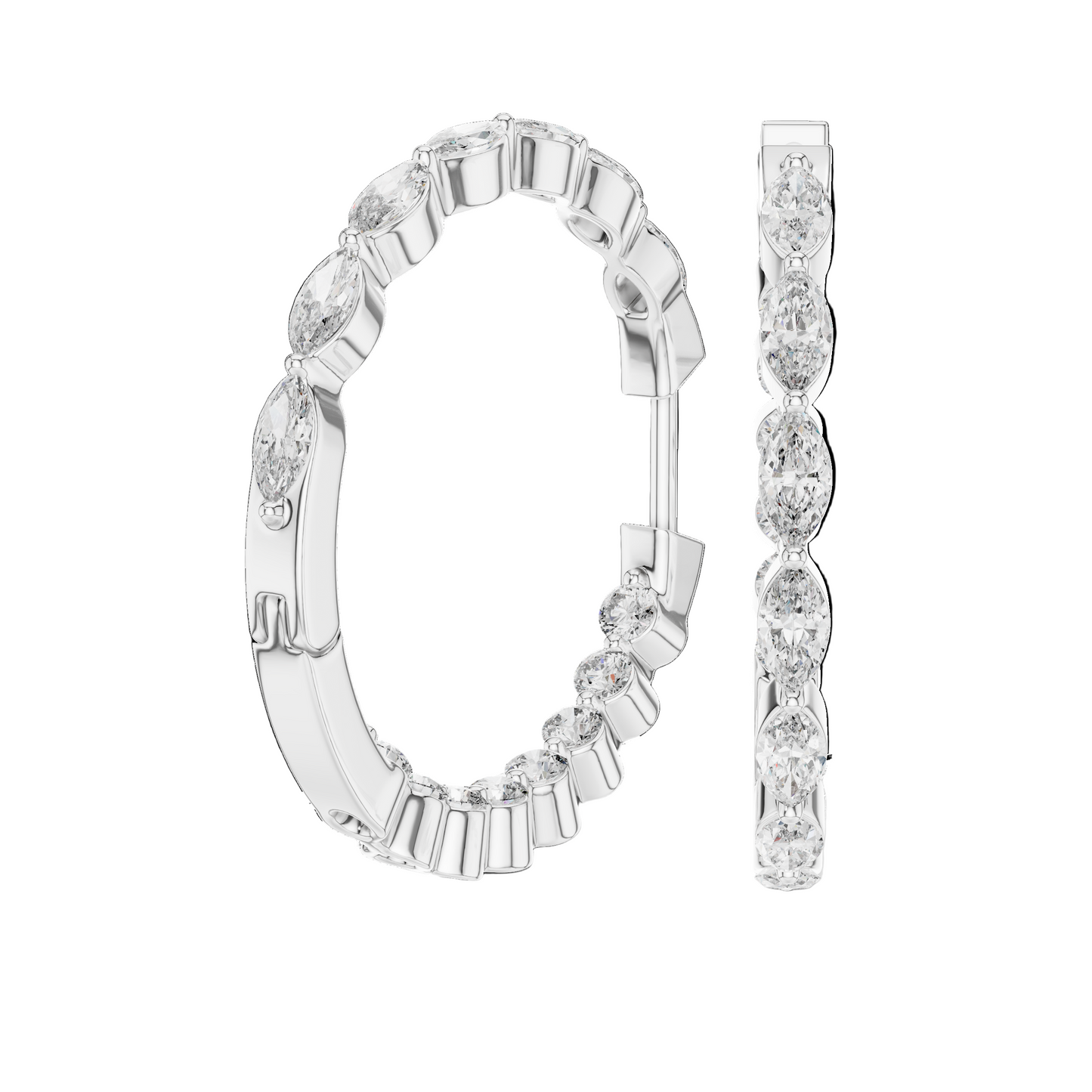 0.651 CT Lab Diamond Earrings for Women | VVS-VS EF Clarity | 18KT, 14KT, 10KT Gold & 925 Silver | Moissanite Option in Rose, Yellow, White Gold