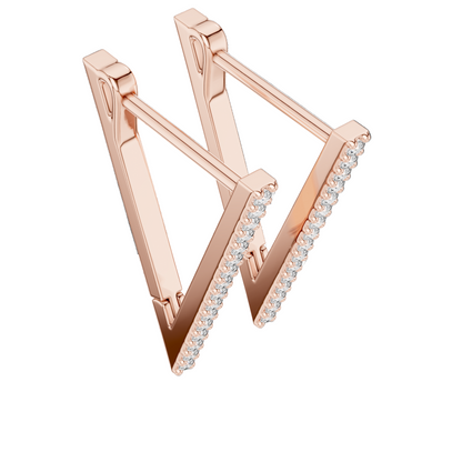 Elegant 18K Gold Vertical Bar Lab-Grown Diamond Earrings | 0.096 Ct VVS-VS EF Clarity | Available in 18K/14K/10K Gold & 925 Silver | Rose, Yellow, White Gold & Moissanite Options