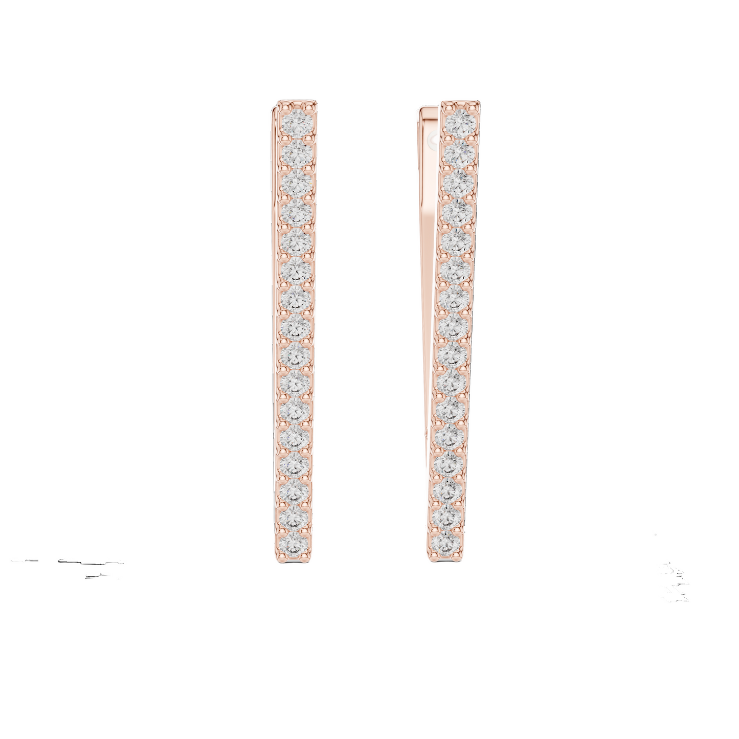 Elegant 18K Gold Vertical Bar Lab-Grown Diamond Earrings | 0.096 Ct VVS-VS EF Clarity | Available in 18K/14K/10K Gold & 925 Silver | Rose, Yellow, White Gold & Moissanite Options