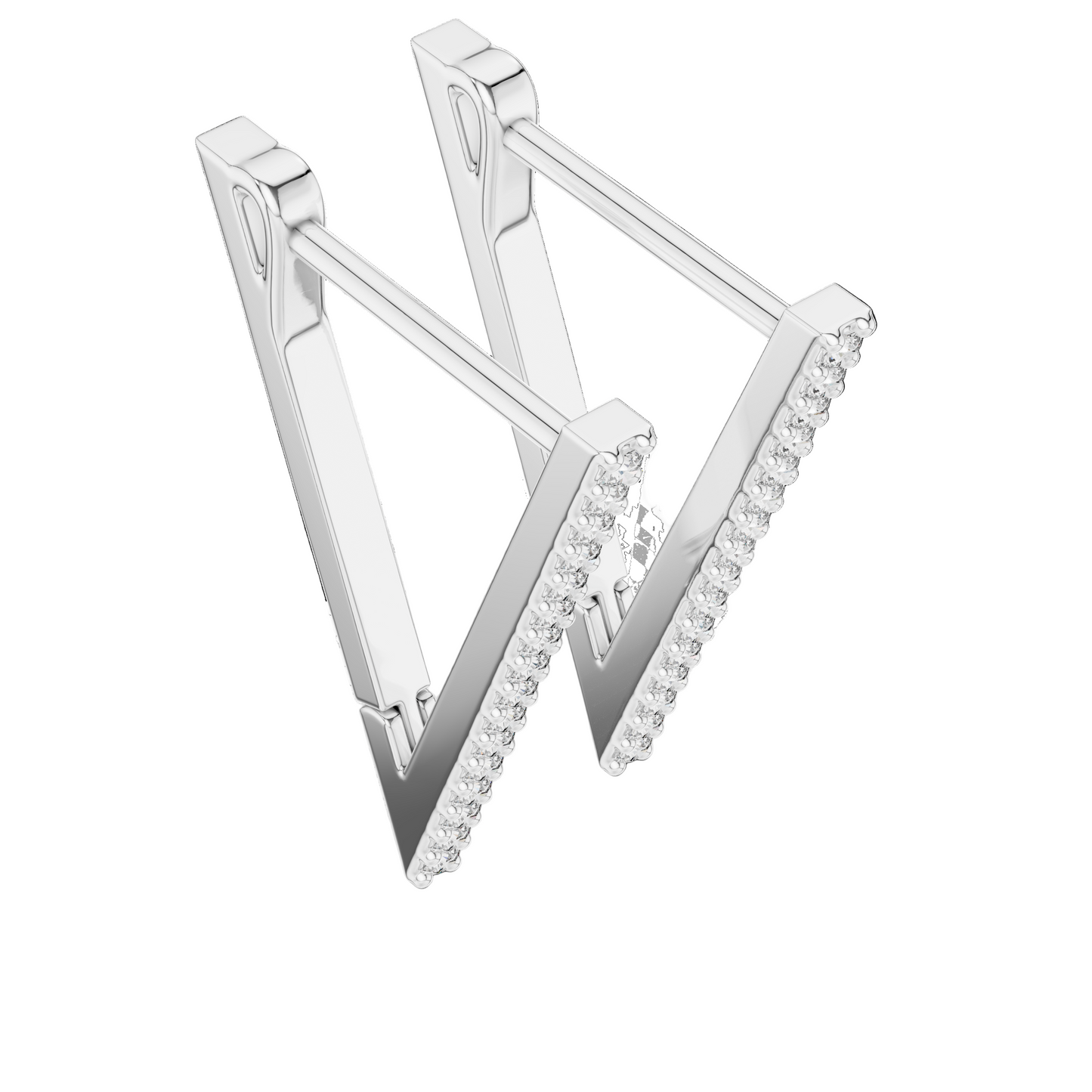 Elegant 18K Gold Vertical Bar Lab-Grown Diamond Earrings | 0.096 Ct VVS-VS EF Clarity | Available in 18K/14K/10K Gold & 925 Silver | Rose, Yellow, White Gold & Moissanite Options