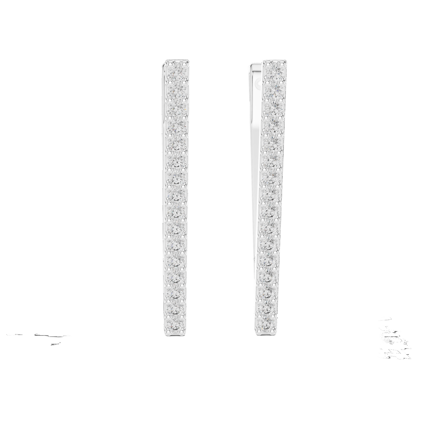 Elegant 18K Gold Vertical Bar Lab-Grown Diamond Earrings | 0.096 Ct VVS-VS EF Clarity | Available in 18K/14K/10K Gold & 925 Silver | Rose, Yellow, White Gold & Moissanite Options