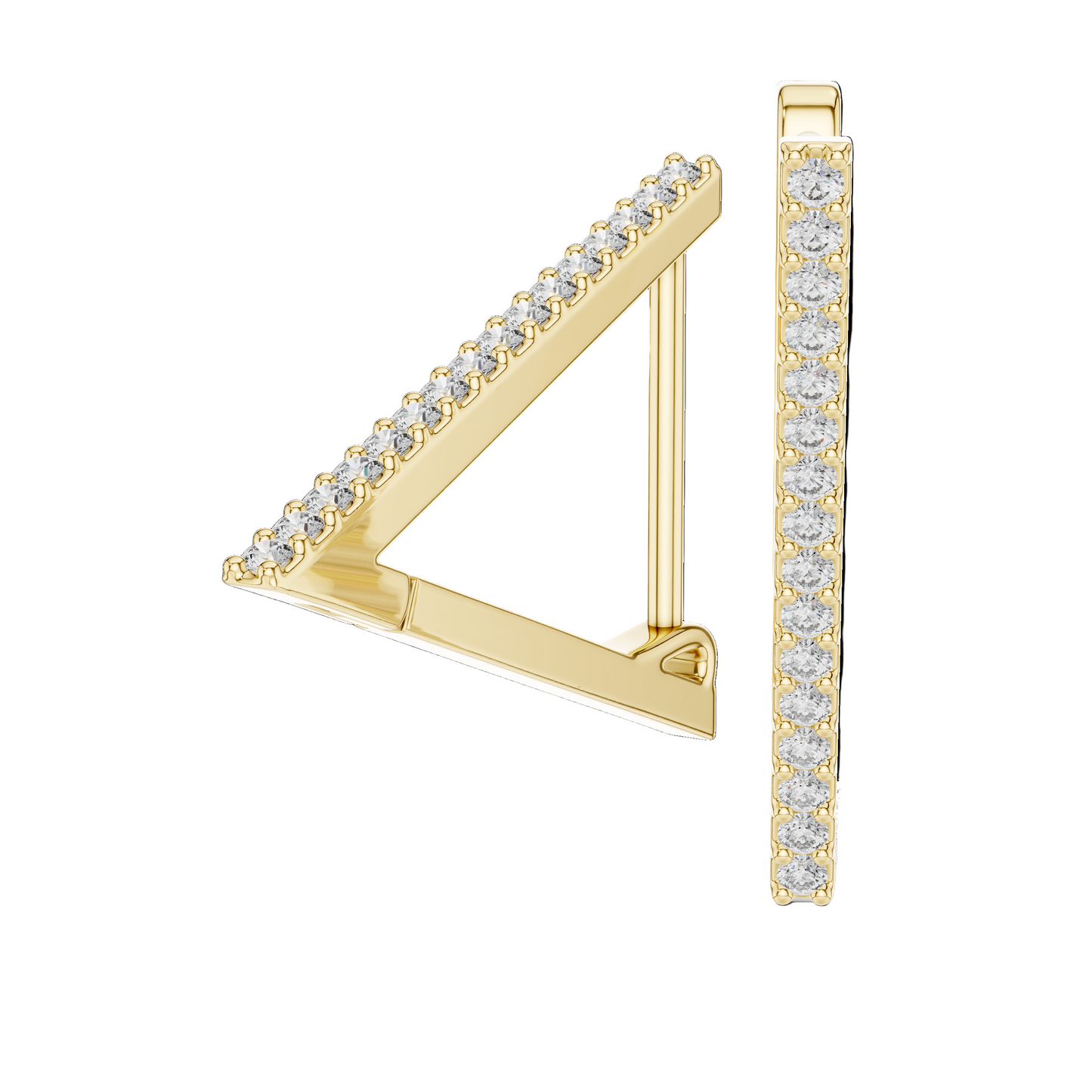 Elegant 18K Gold Vertical Bar Lab-Grown Diamond Earrings | 0.096 Ct VVS-VS EF Clarity | Available in 18K/14K/10K Gold & 925 Silver | Rose, Yellow, White Gold & Moissanite Options