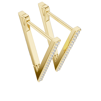 Elegant 18K Gold Vertical Bar Lab-Grown Diamond Earrings | 0.096 Ct VVS-VS EF Clarity | Available in 18K/14K/10K Gold & 925 Silver | Rose, Yellow, White Gold & Moissanite Options